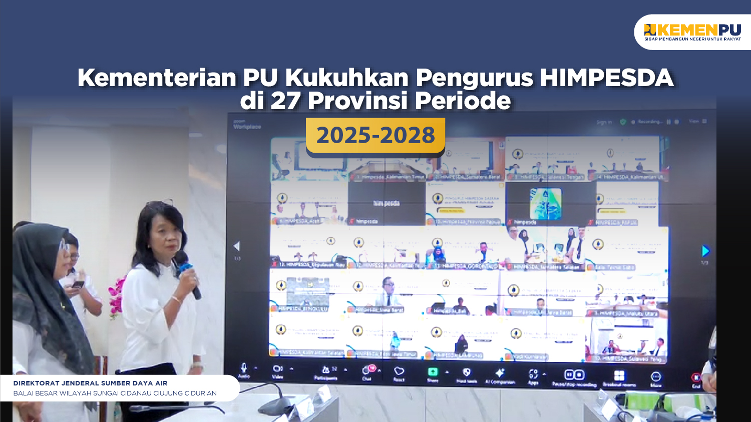 Wamen PU Hadiri Pengukuhan Pengurus Daerah Himpesda Periode 2025-2027